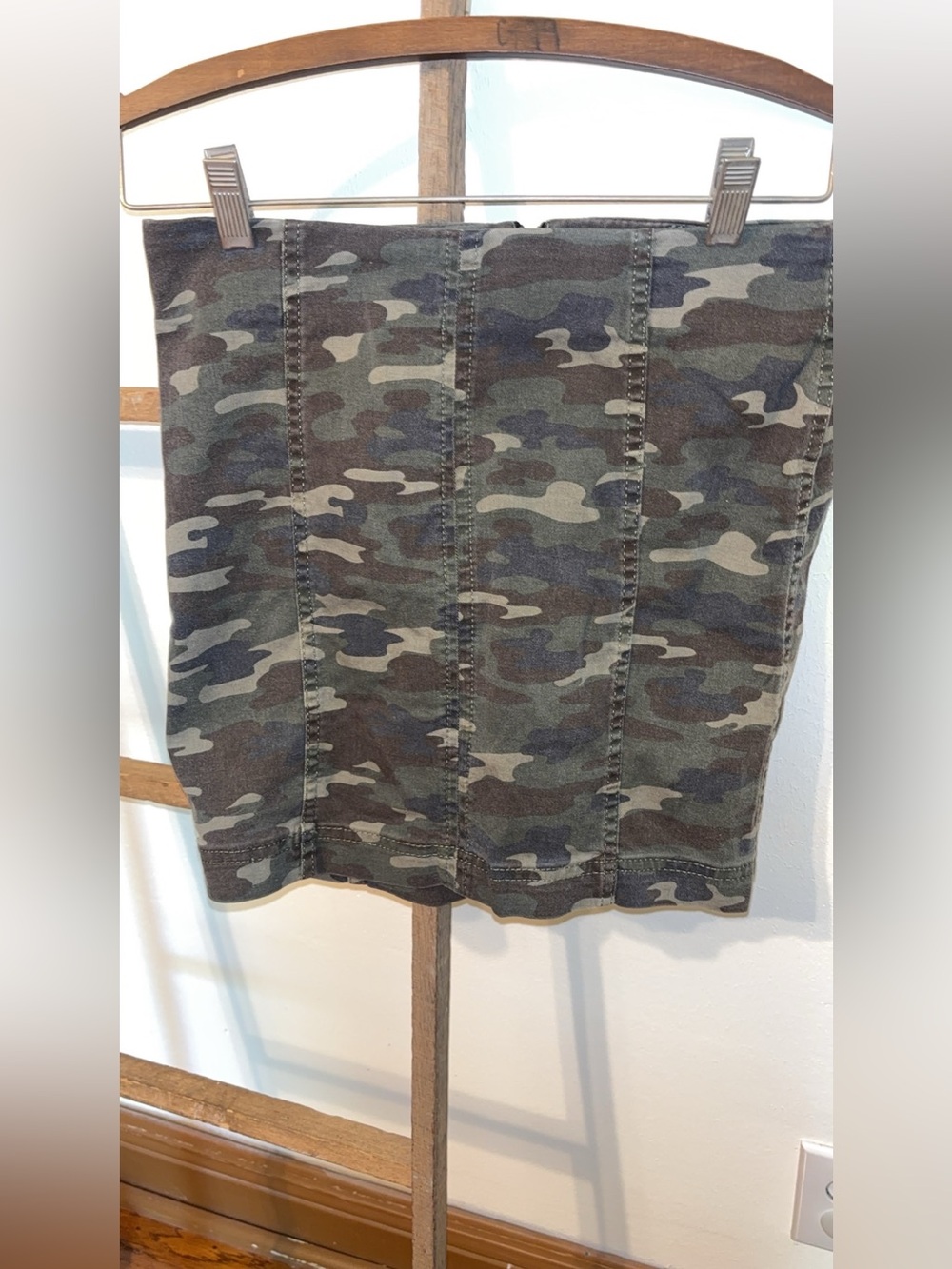 Free People Camouflage Slim Skirt - Green/Brown